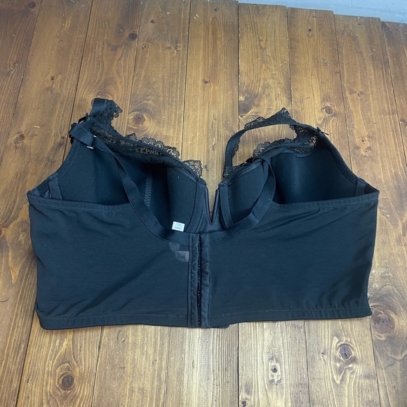 Cacique by lane Bryant size 44DDD black lightly lined French balconette bra - Picture 2 of 7